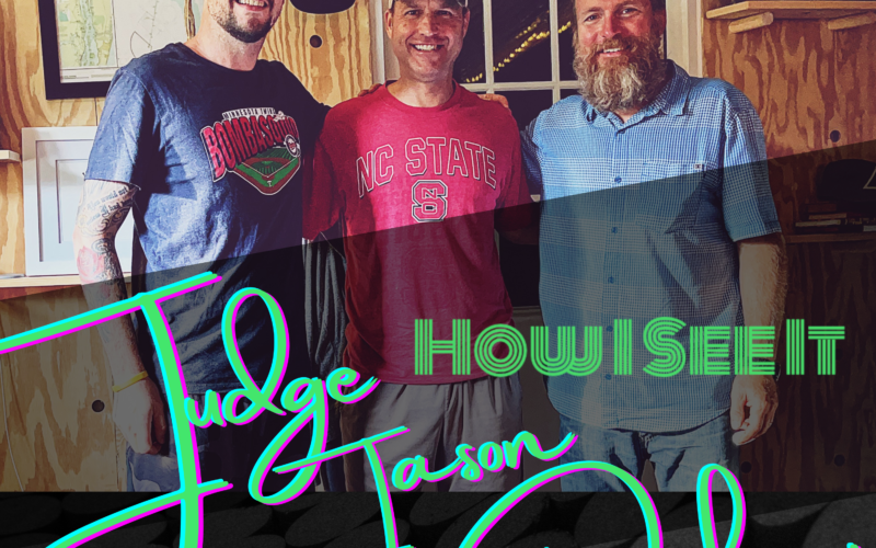 Judge Jason Disbrow with How I See It hosts, Mark and Justin